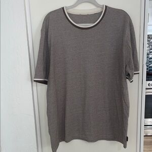 Ted Baker Brown Patterned Short Sleeve Tee with Contrast Trim | 6
